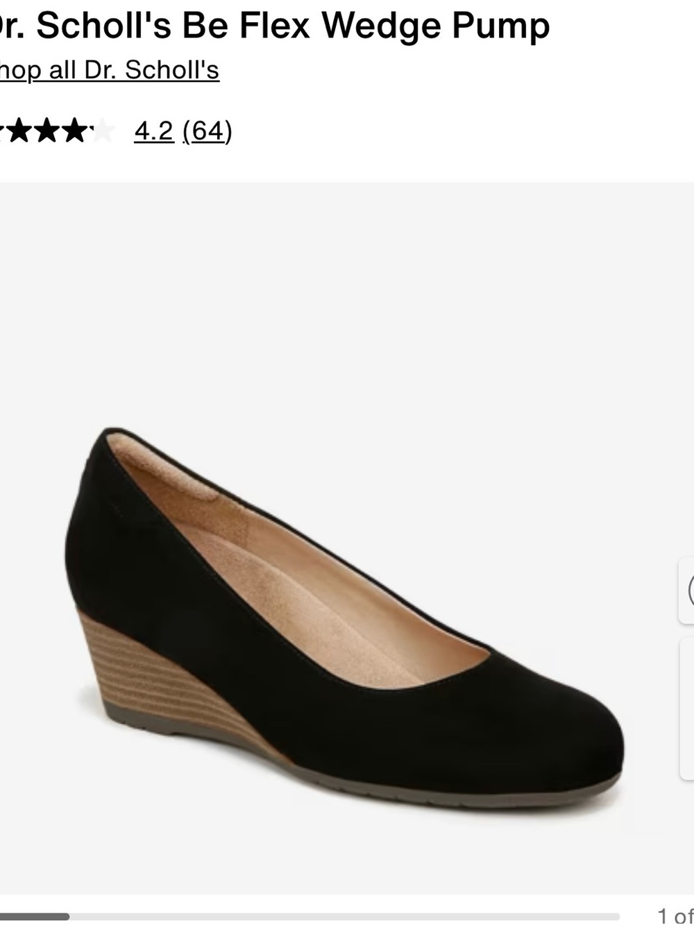 Dr. Scholl's Black Suede Wedge Pump